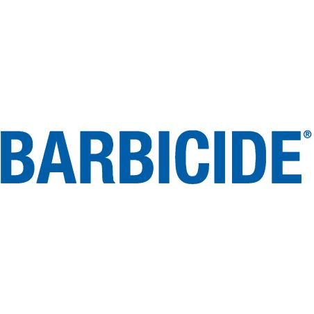 Sticker we use barbicide bleu